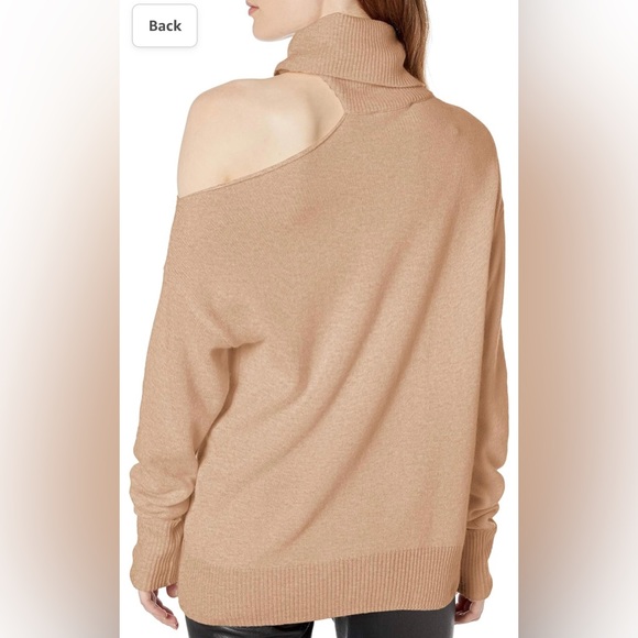 raundi long sleeve cold shoulder sweater in Camel - Picture 2 of 3